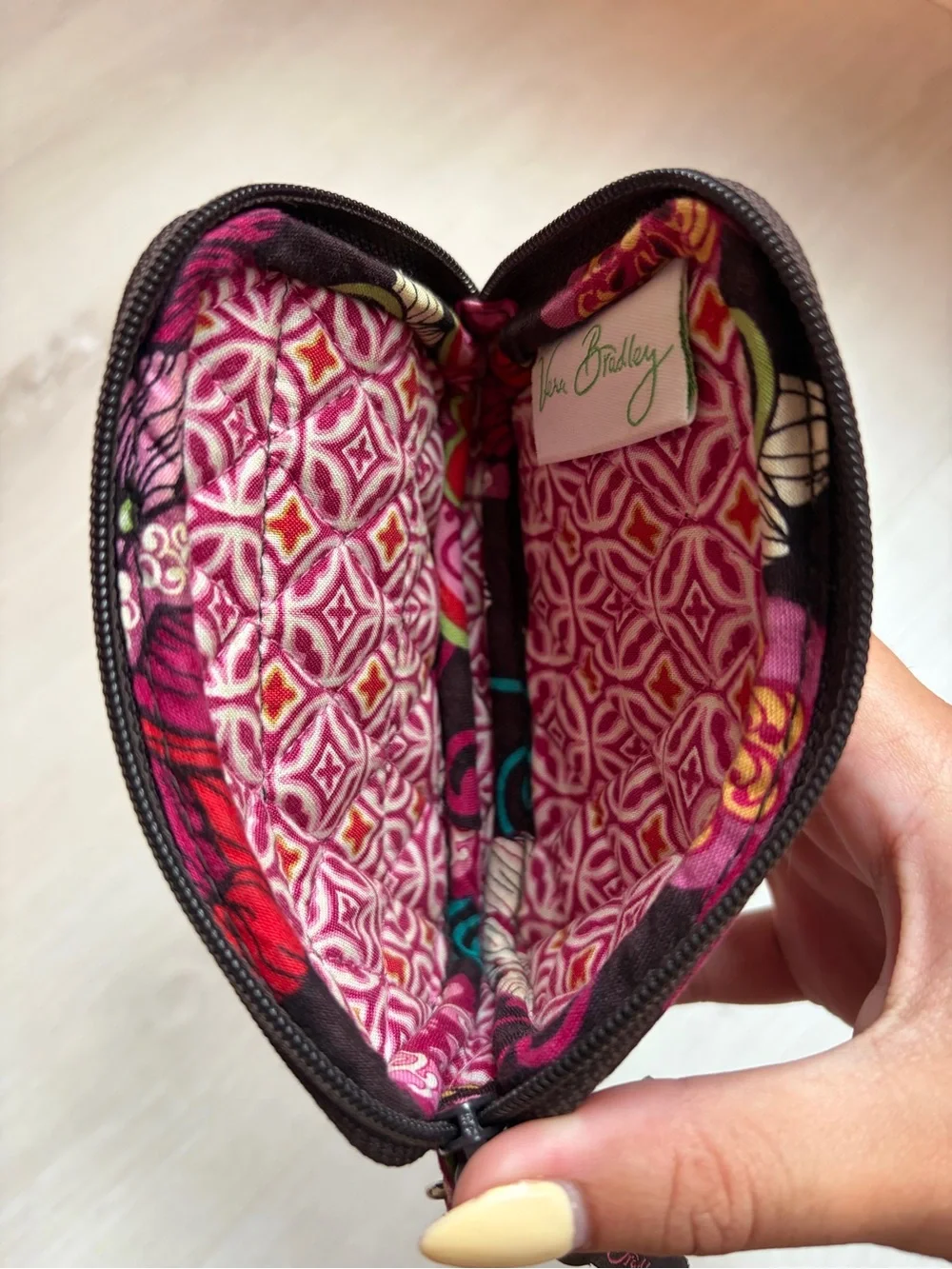 Vintage Vera Bradley Mod Floral Pink Quilted Wristlet